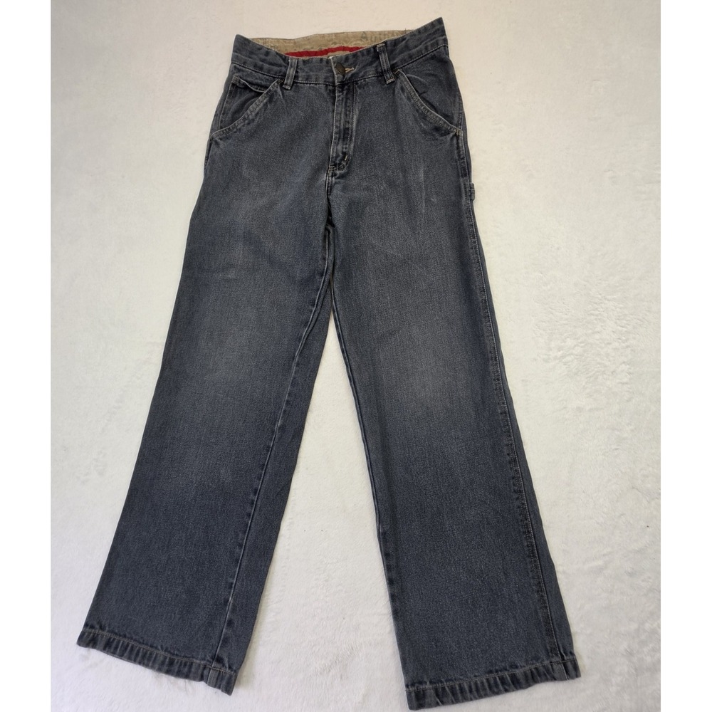 Dickies Carpenter Pants 16 Gray Denim Wide Leg Utility Workwear Jeans